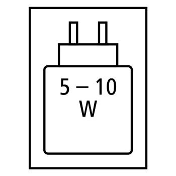 Required high performance power supply: 10.0 W / Required minimum power supply: 5.0 W / USB PD: Nu 