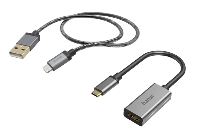 Mobile phone cables and adapters from Hama.