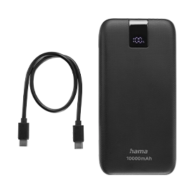 Hama "PD 10" Power Pack 10000 mAh, Outputs: 2x USB-C, USB-A, Fast Charging